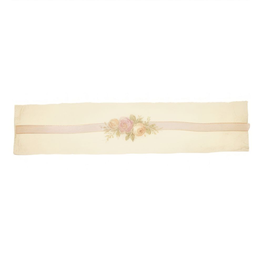 Tape stuck on crown paper white background accessories.