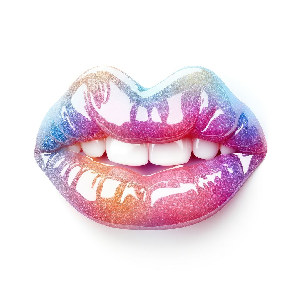 Lips lipstick teeth happiness.