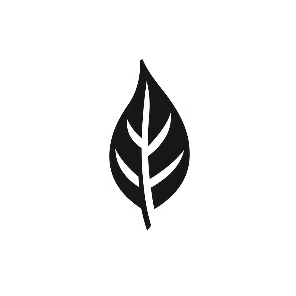 Leaf logo plant stencil.