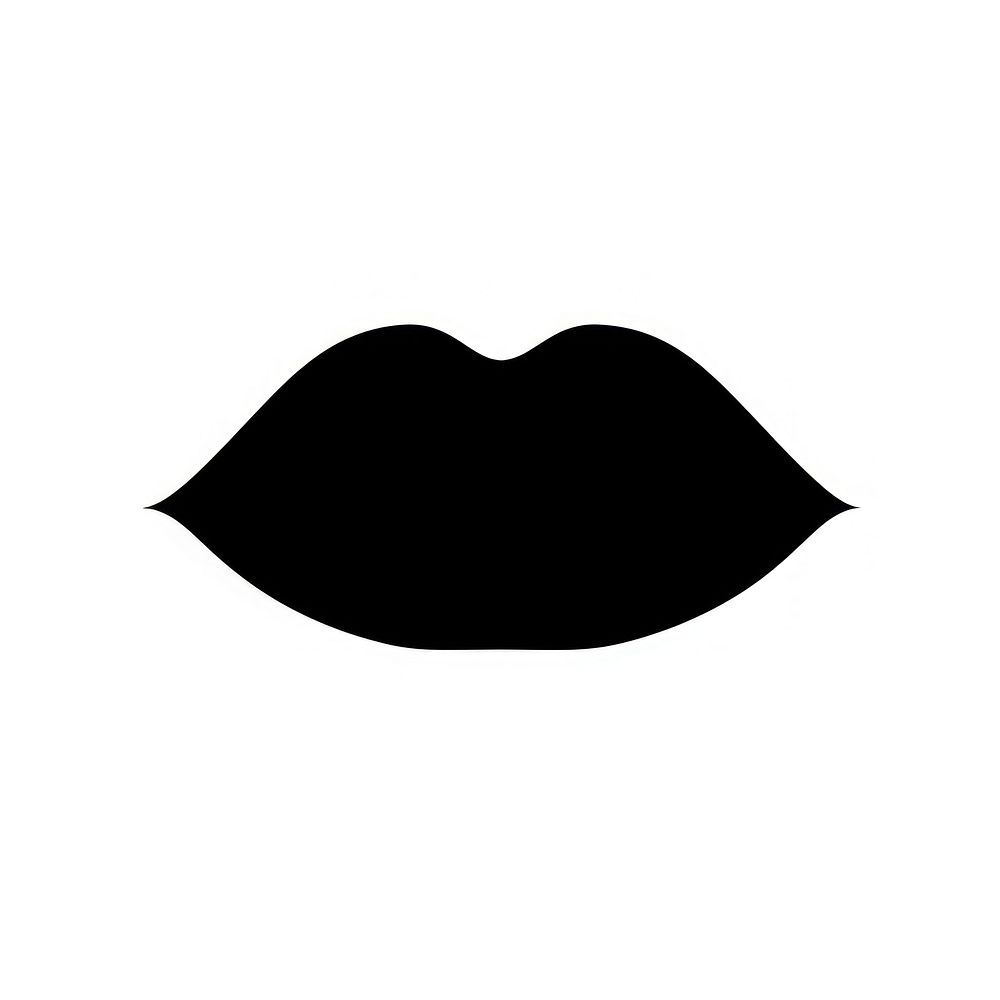 Lips logo silhouette black.