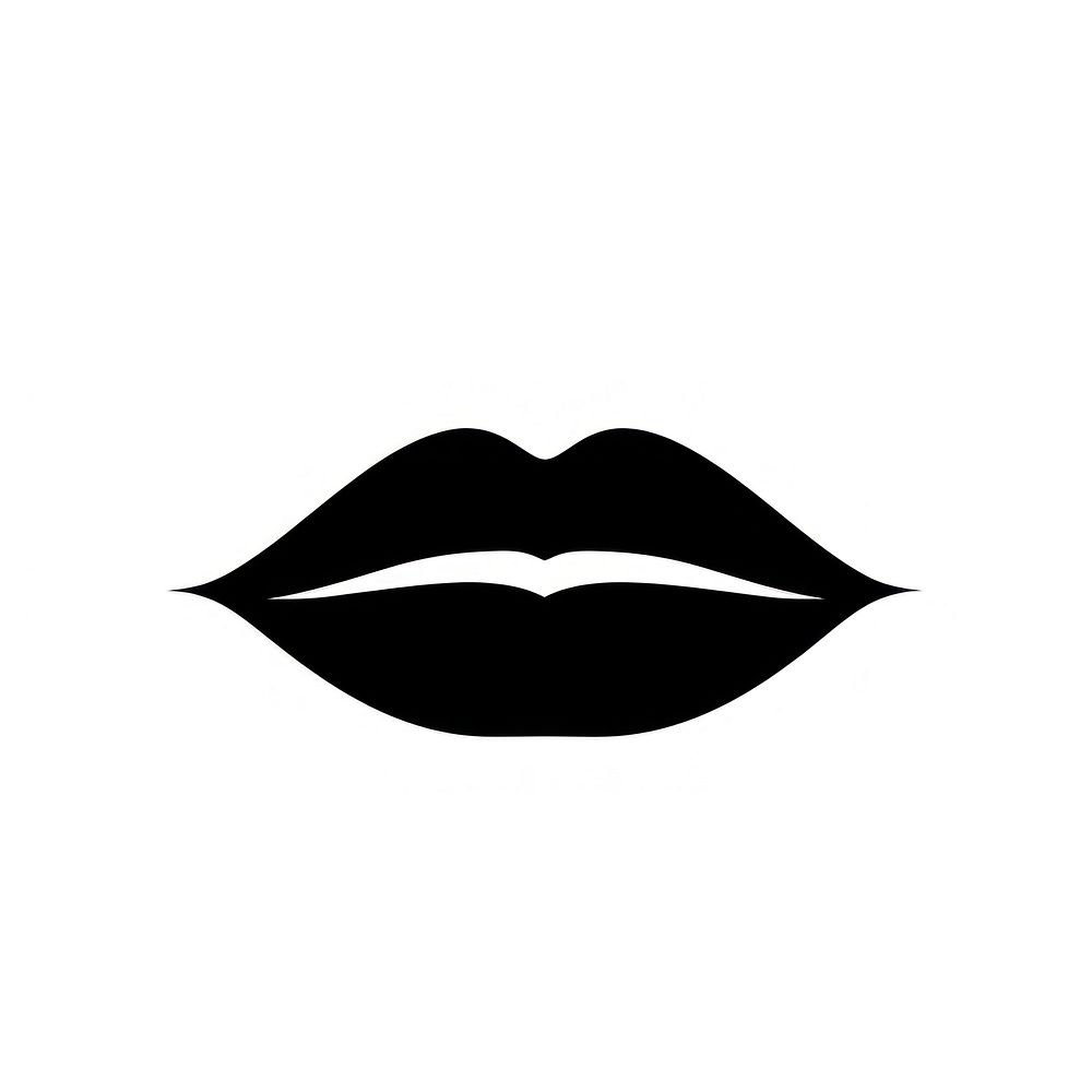Lips black white logo free photo illustration rawpixel