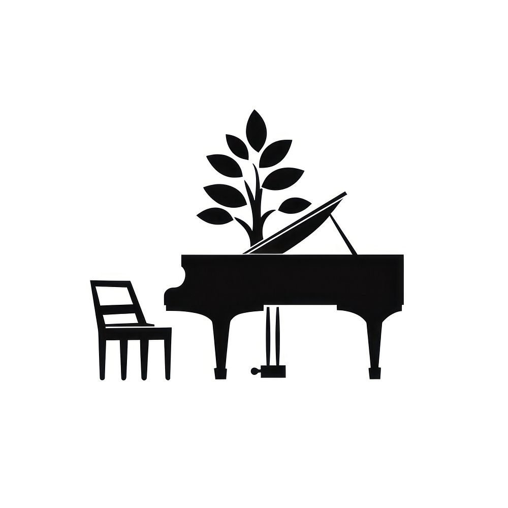 Piano silhouette furniture keyboard.