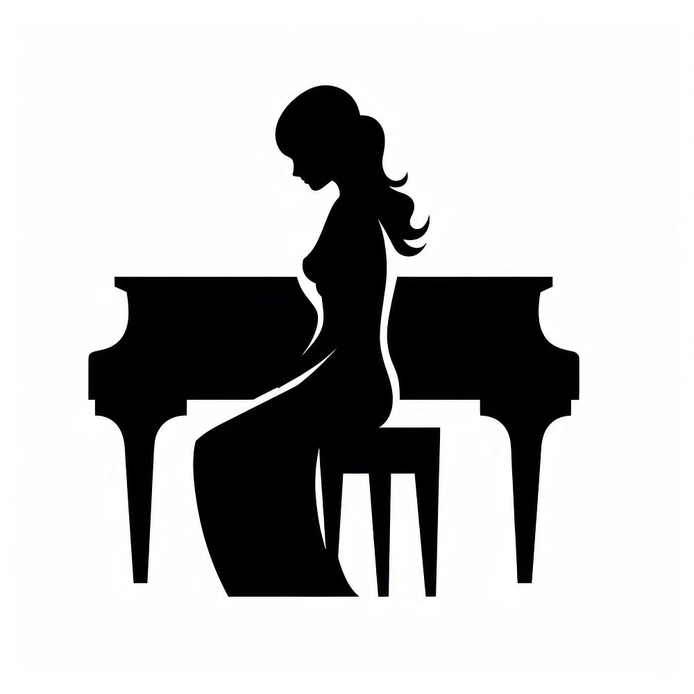 Piano silhouette pianist music.