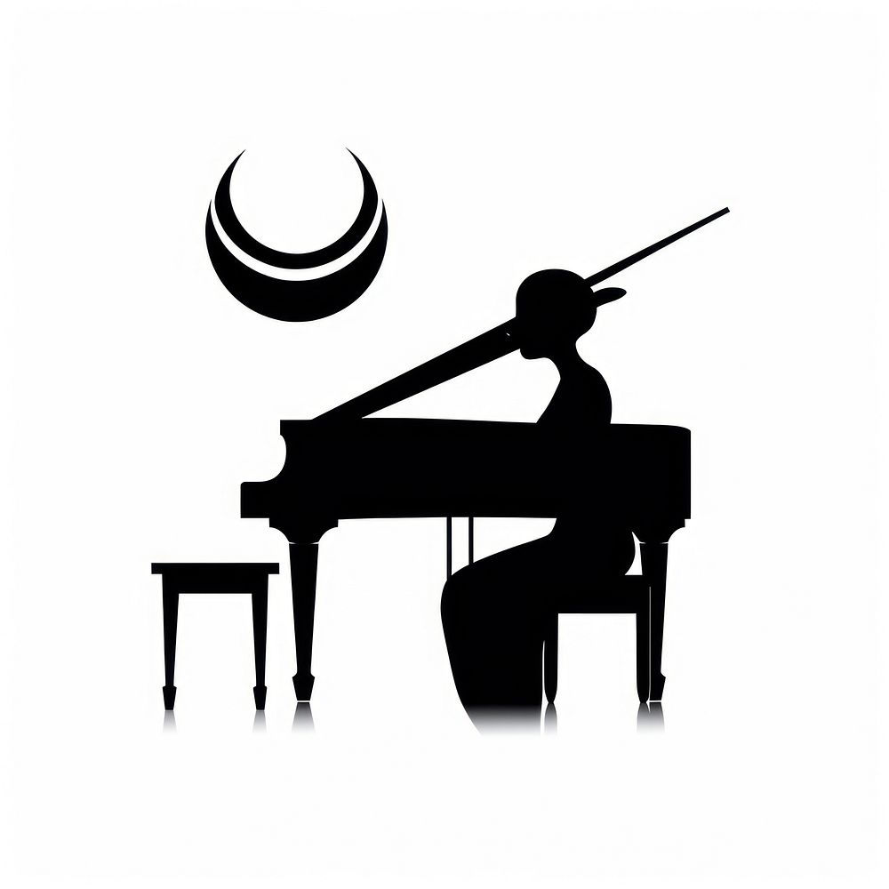 Piano silhouette musician pianist.