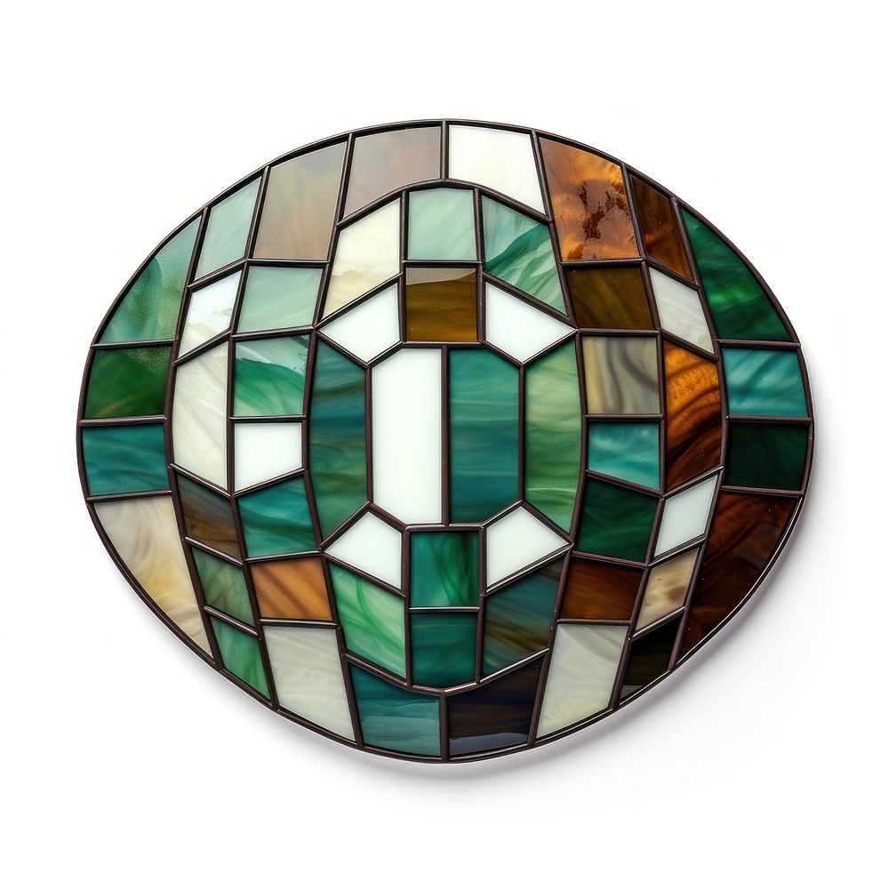 American football mosaic glass shape.