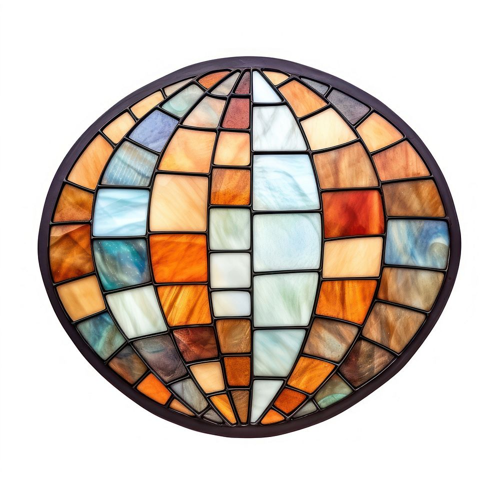 American football mosaic shape glass.
