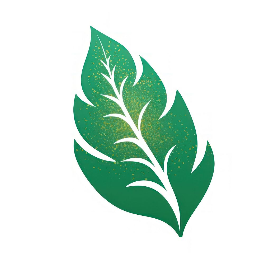 Glitter tropical leaf icon green plant white background.