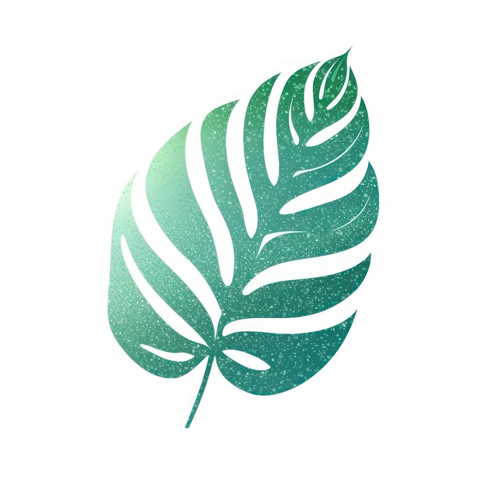 Glitter tropical leaf icon plant logo white background.