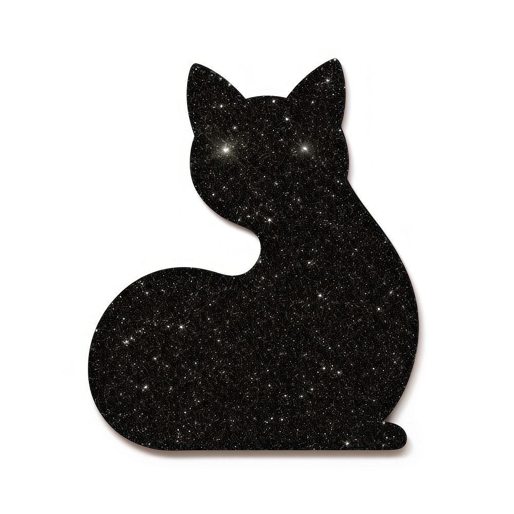 Glitter balck cat icon animal mammal shape.