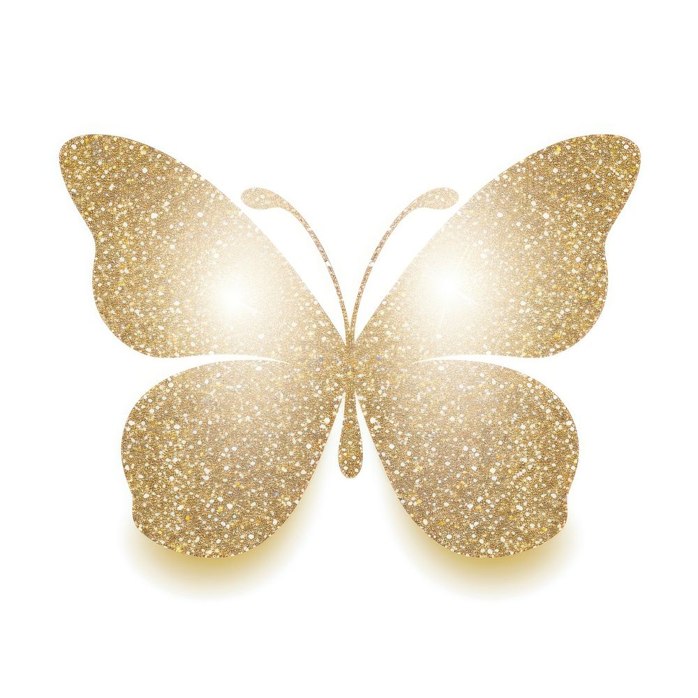 Glitter butterfly icon white background celebration accessories.
