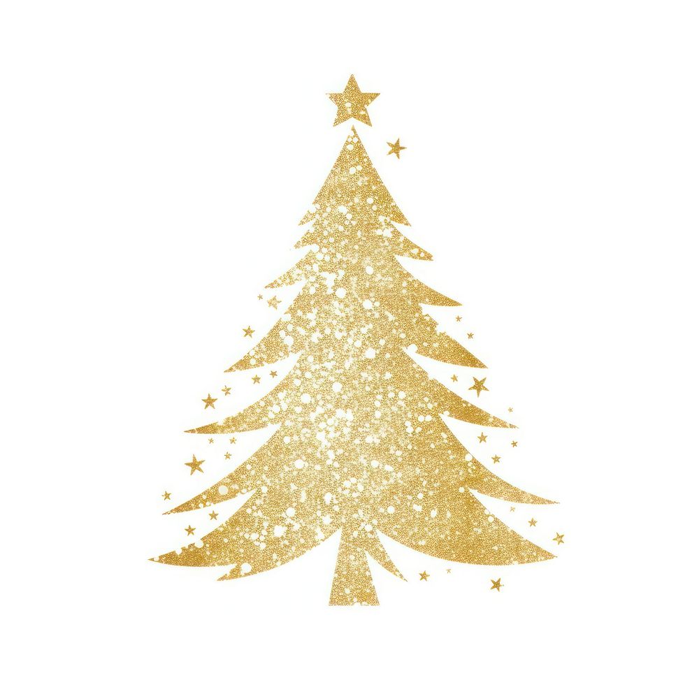 Glitter Christmas tree icon christmas shape white background.