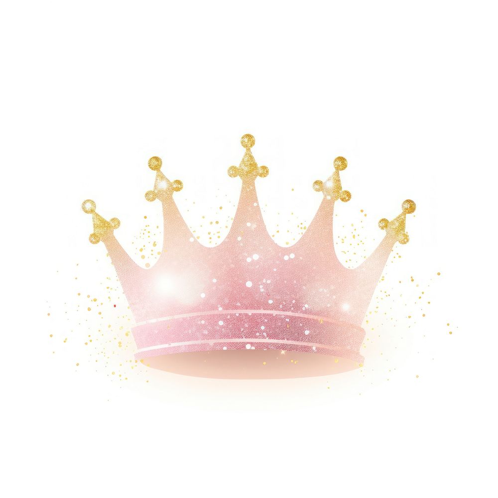 Glitter crown icon tiara white background celebration.