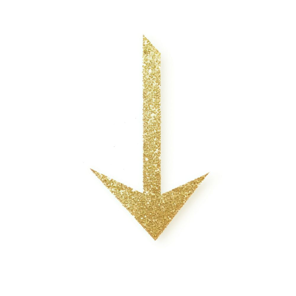 Glitter gold arrow icon symbol white background celebration.