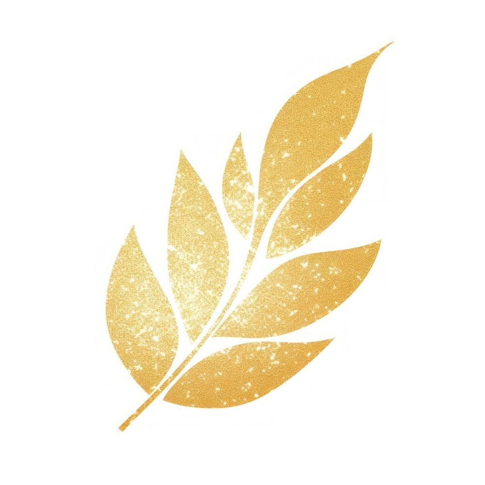 Glitter gold leaf icon pattern plant logo.