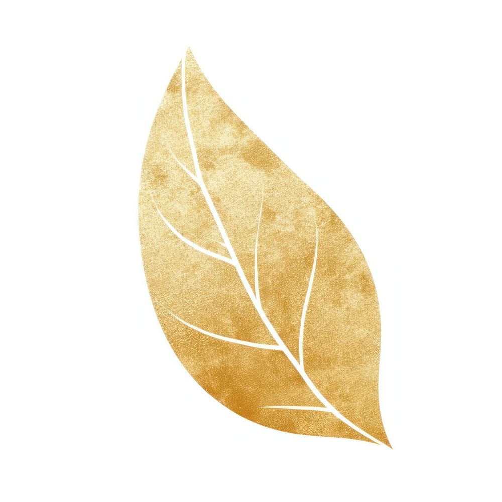 Glitter gold leaf icon plant white background pattern.