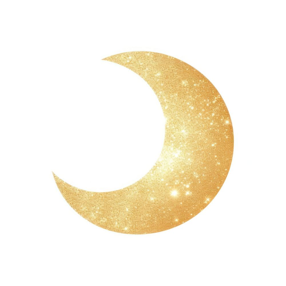Glitter golden moon icon astronomy eclipse nature.