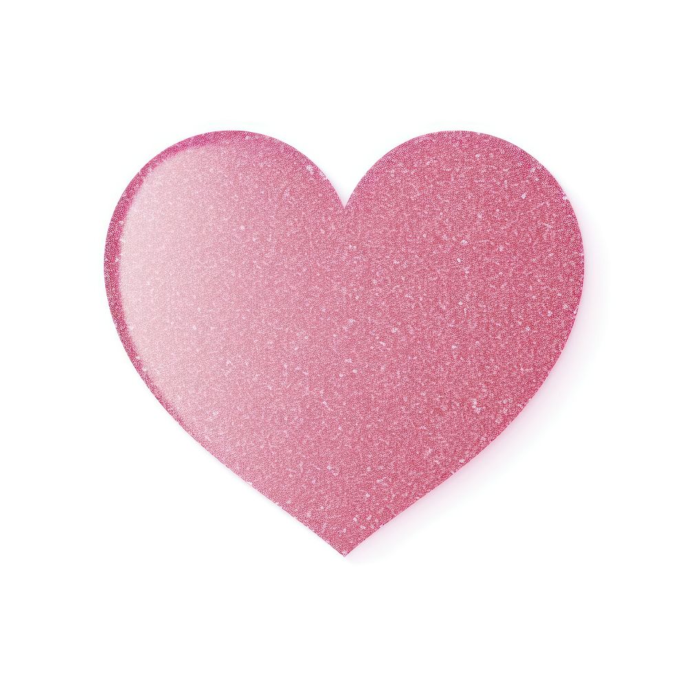 Glitter heart icon shape white background celebration.