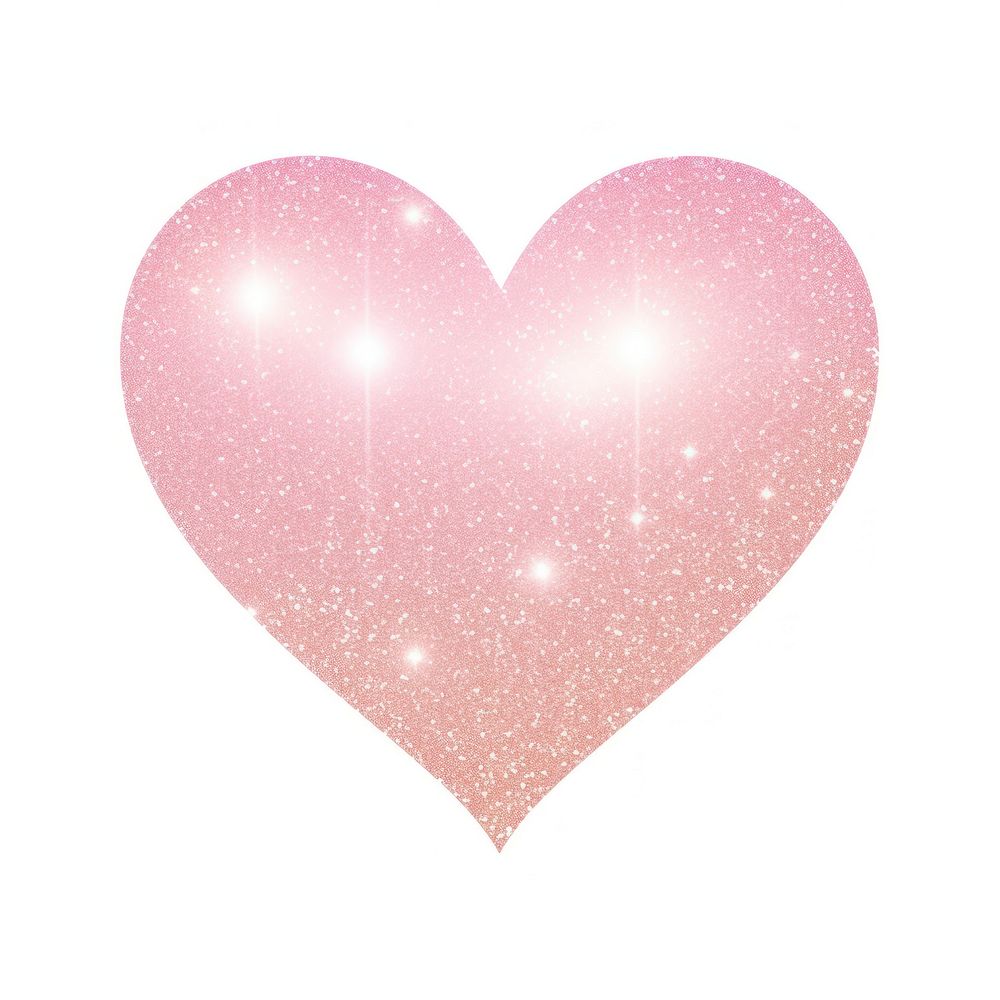 Glitter heart icon shape night white background.