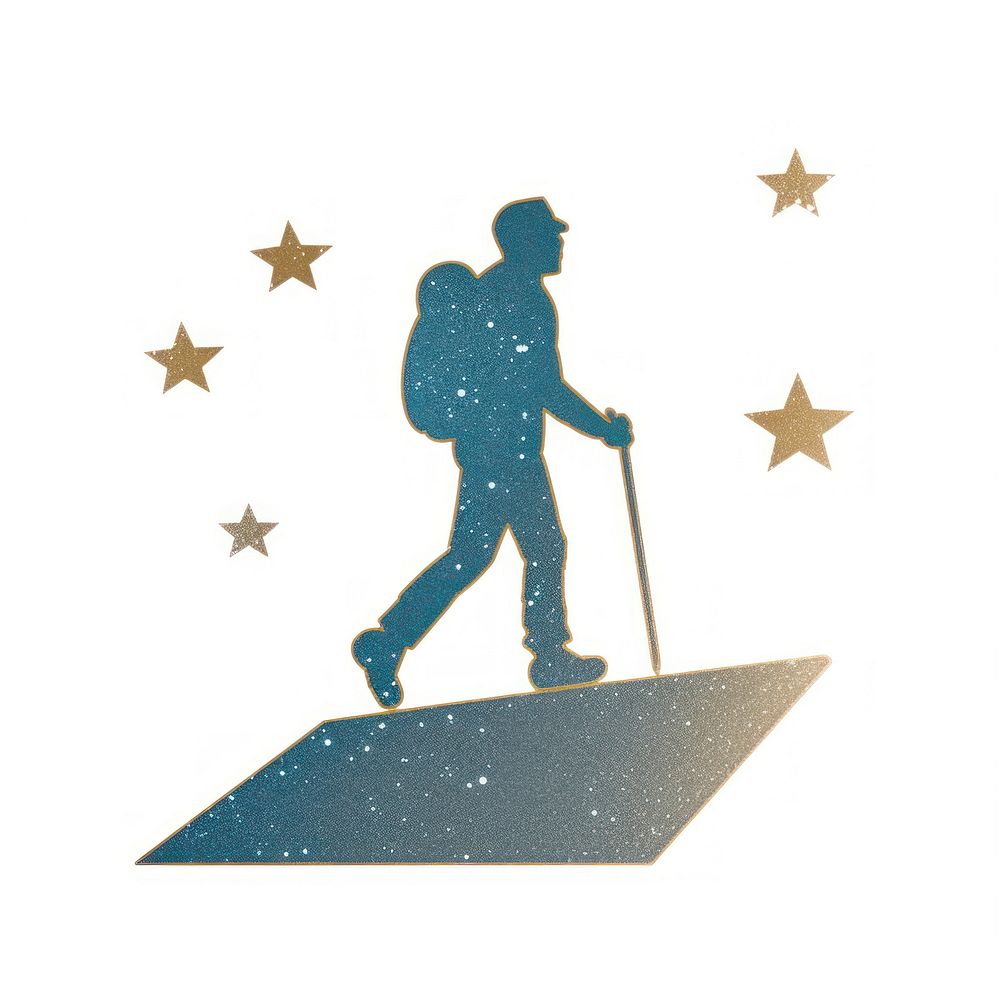 Glitter hike icon adult white background silhouette.