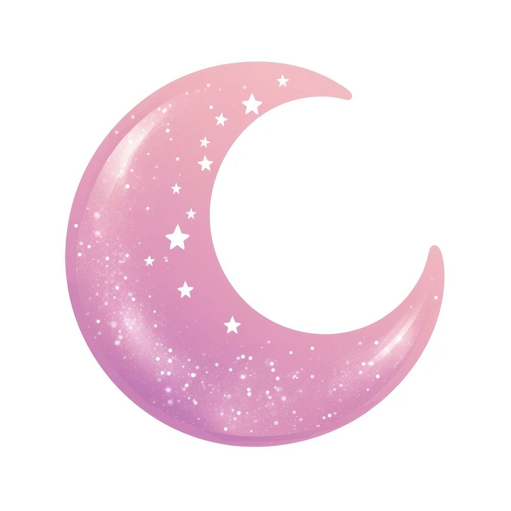 Glitter moon icon astronomy shape night.