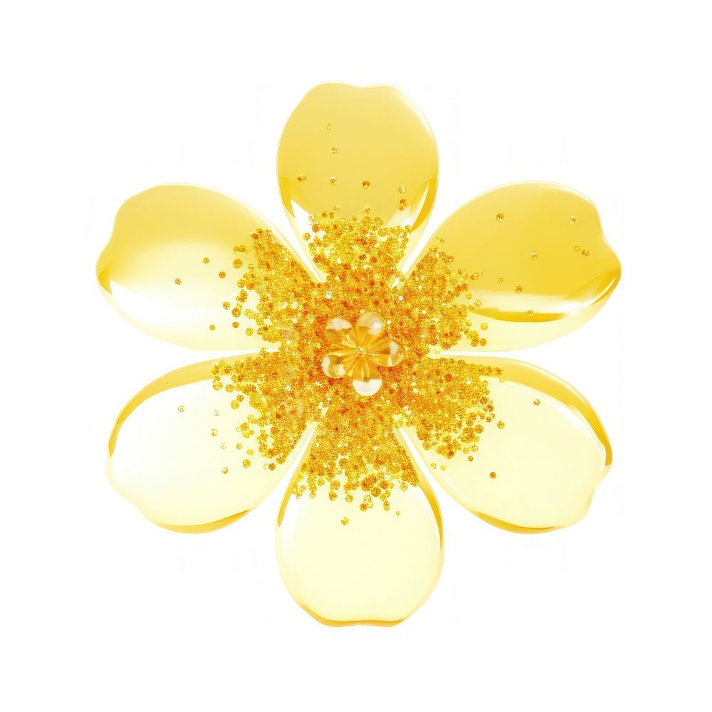 Yellow flower icon shape petal plant.