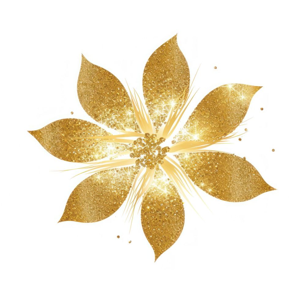 Gold flower icon pattern brooch shape.