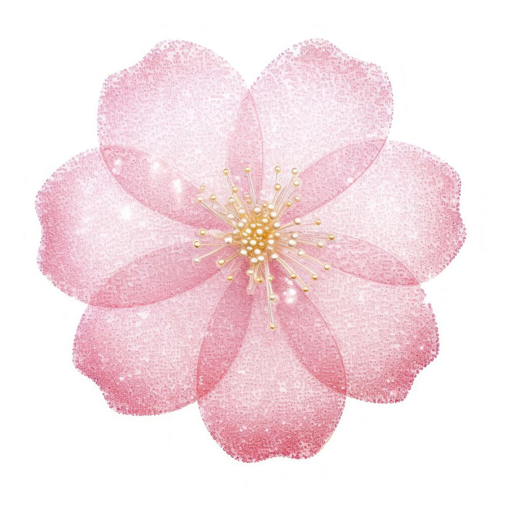 Pink flower icon blossom petal plant.
