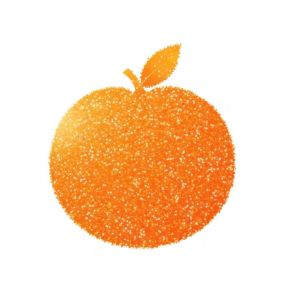 Glitter orange fruit icon plant food white background.