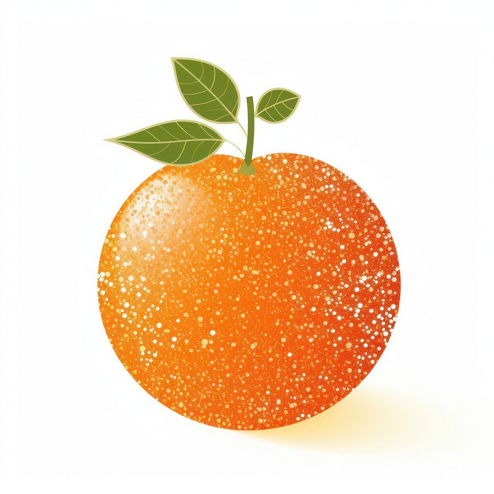 Glitter orange fruit icon grapefruit shape plant.