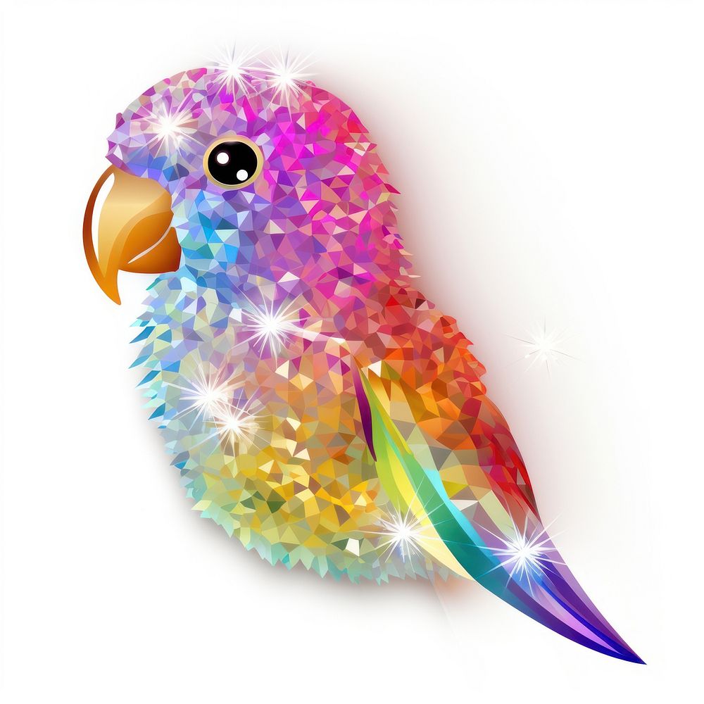 Glitter parrot icon animal bird beak.