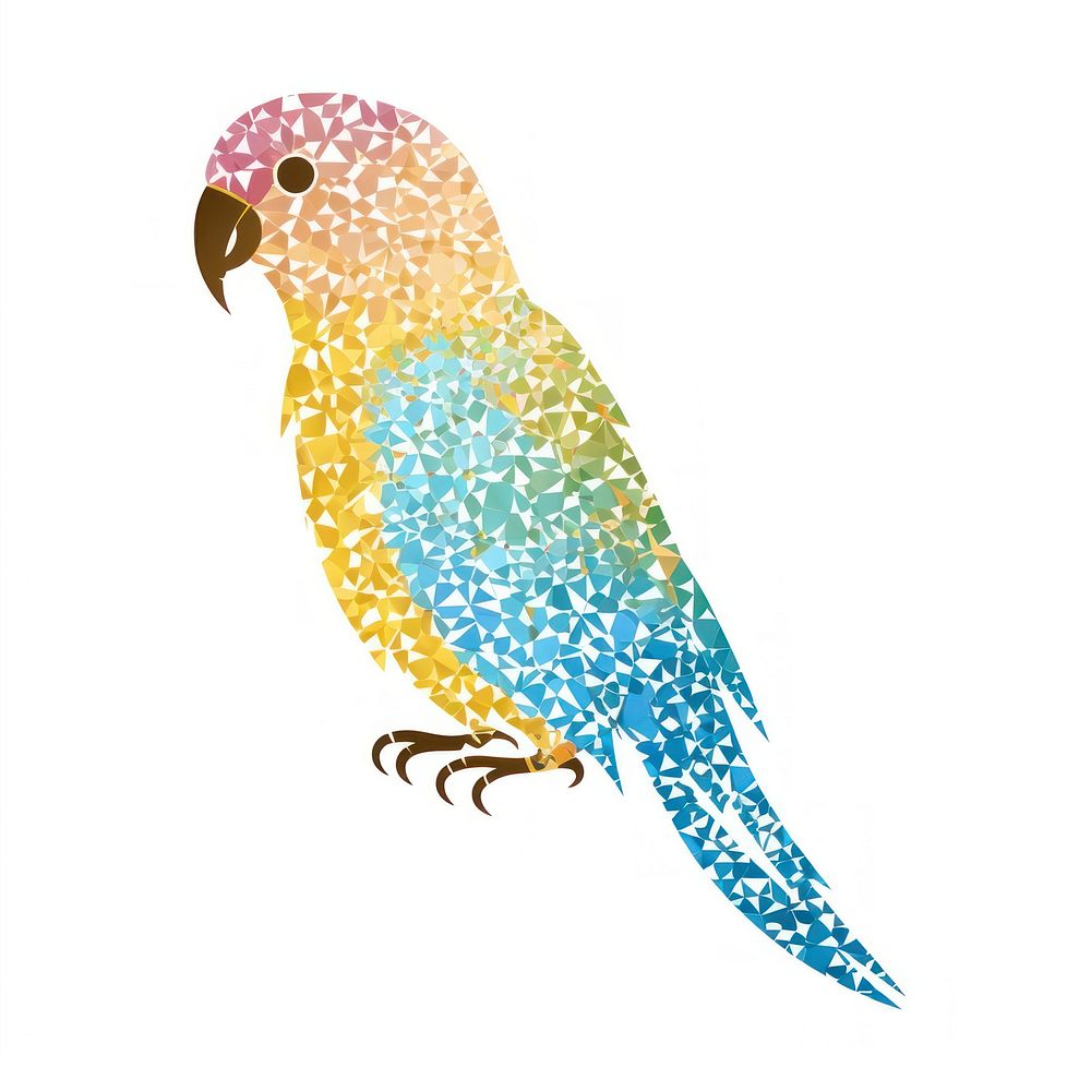 Glitter parrot icon animal bird art.