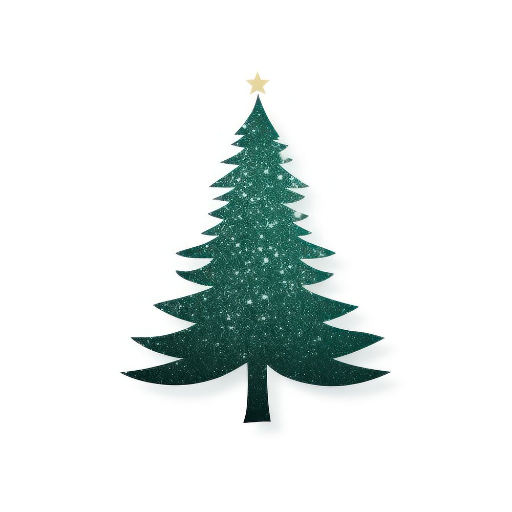 Glitter pine tree icon christmas plant shape.