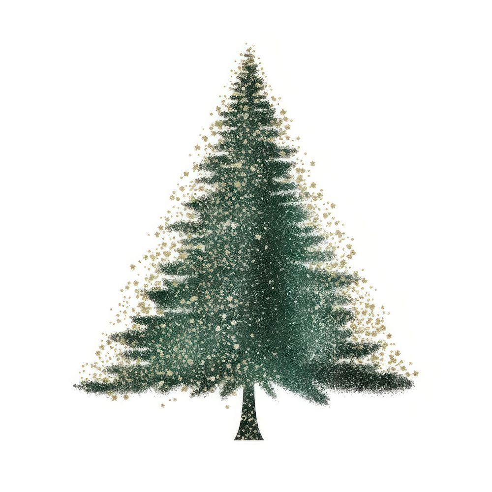 Glitter pine tree icon christmas nature plant.