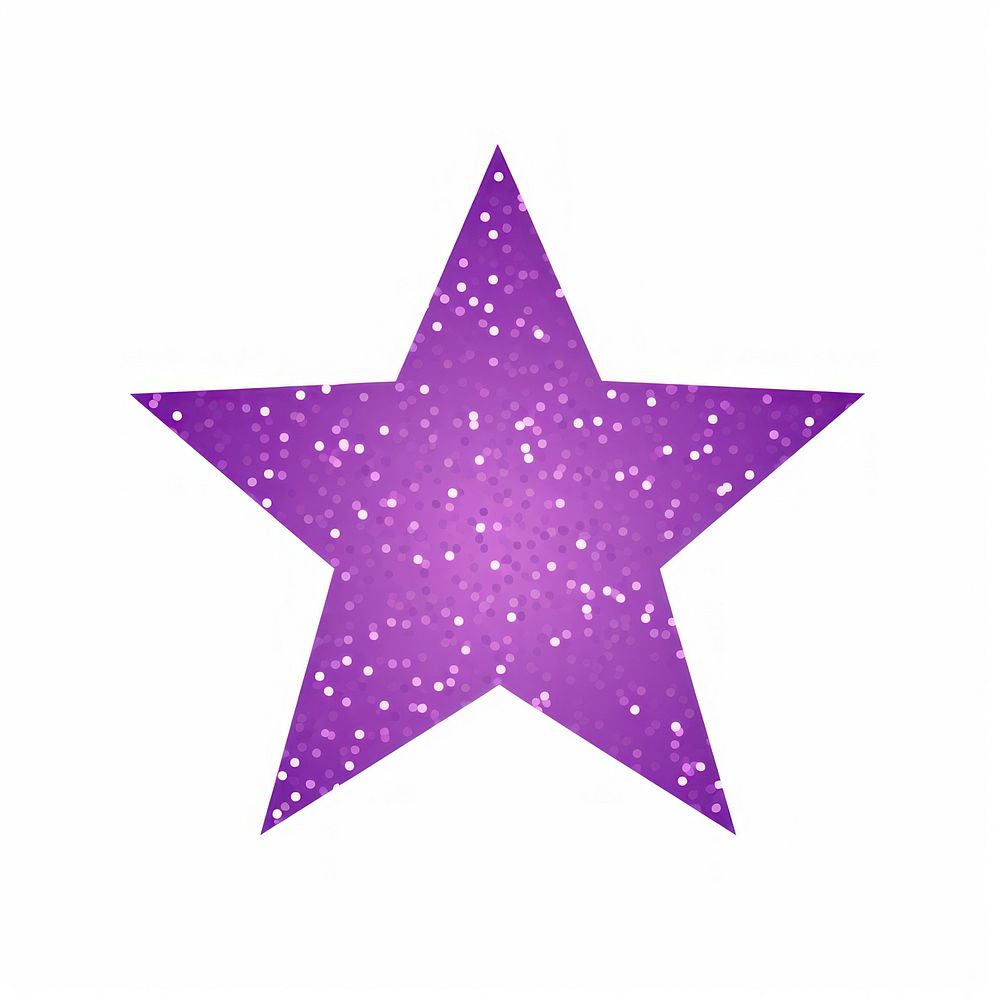 Glitter purple star icon symbol shape white background.