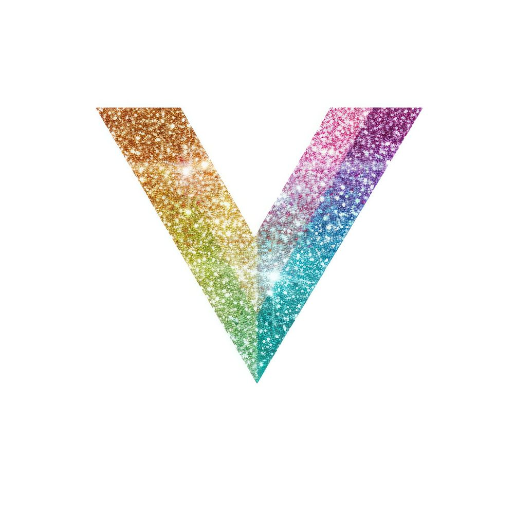 Glitter rainbow arrow icon shape white background creativity.