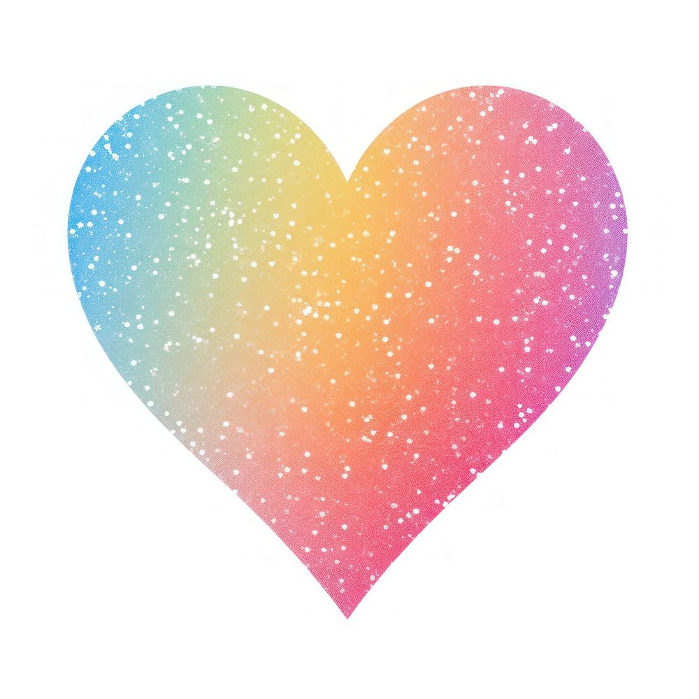 Glitter rainbow heart icon backgrounds shape white background.