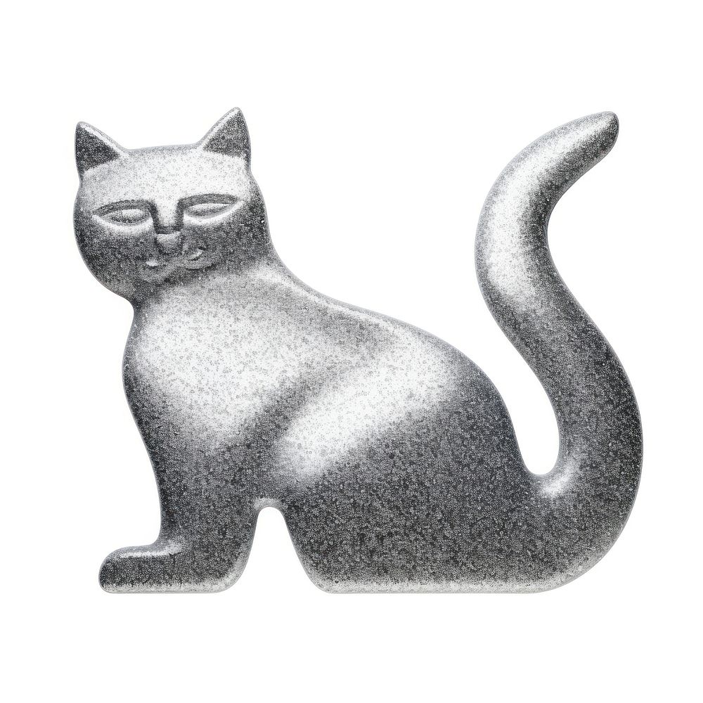 Glitter silver cat icon mammal animal pet.