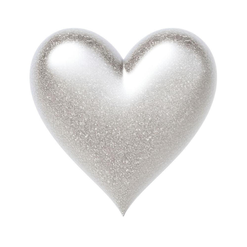 Glitter silver heart icon jewelry shape white.