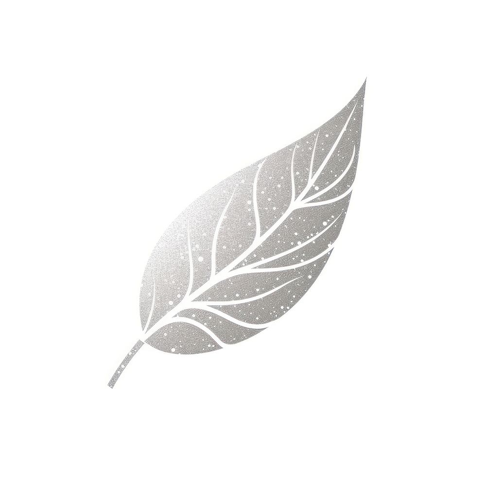 Glitter silver leaf icon nature plant art.