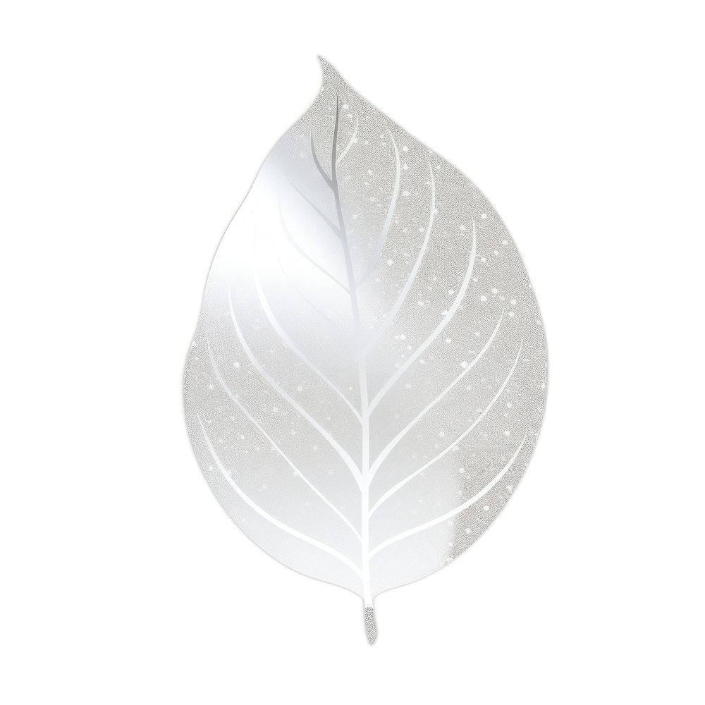 Glitter silver leaf icon plant white white background.