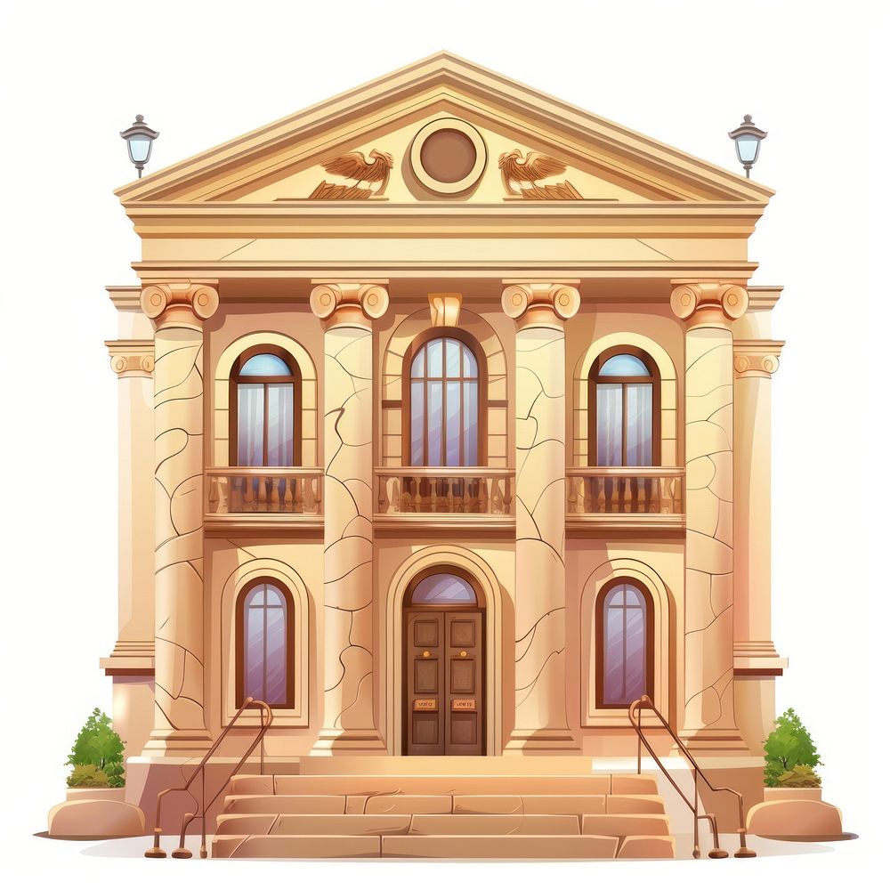 Cartoon of museum architecture building house.