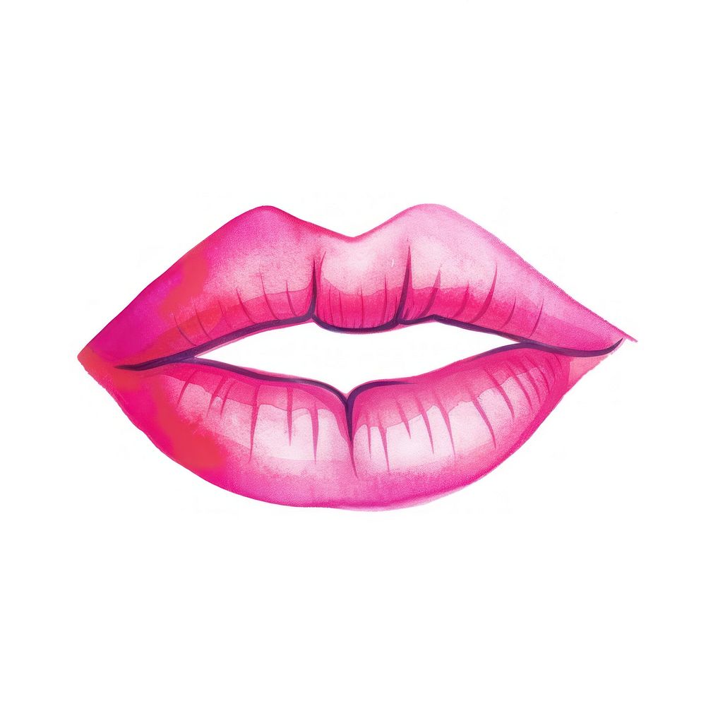 Lips cosmetics lipstick white background.