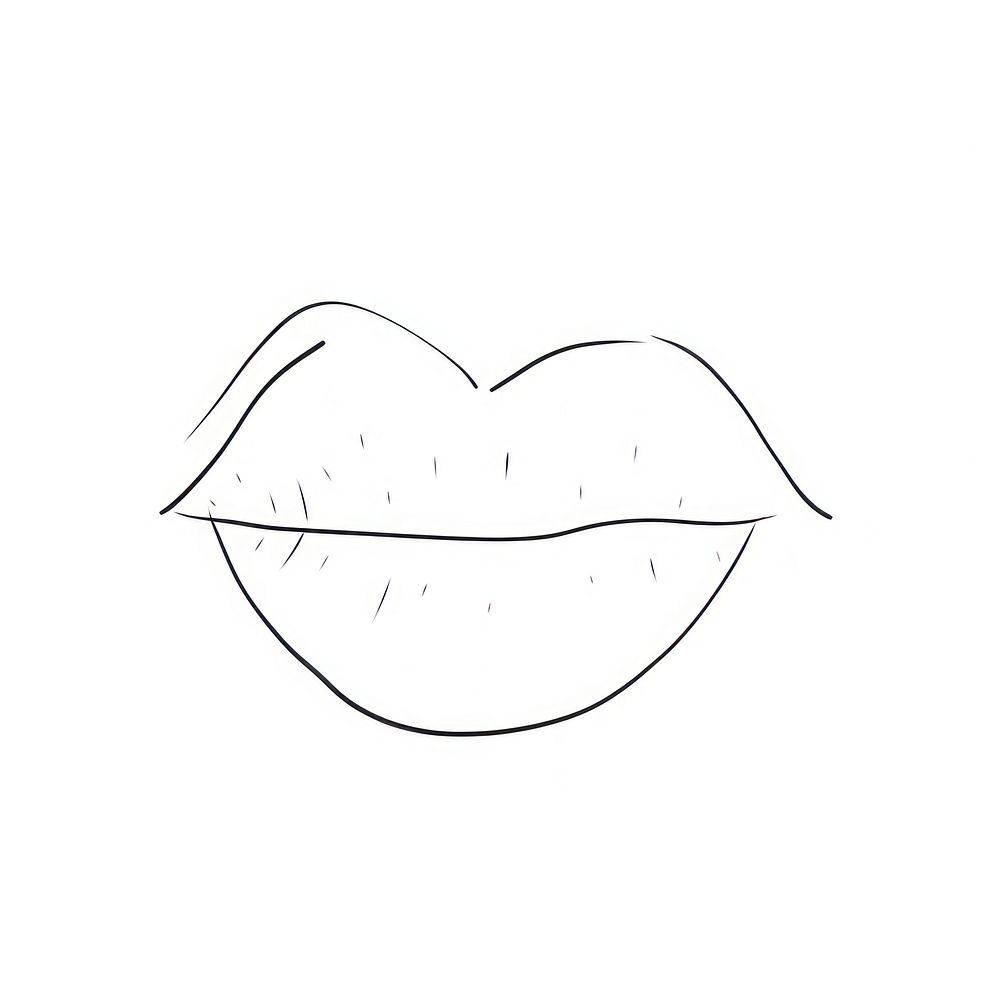Lips sketch drawing line.
