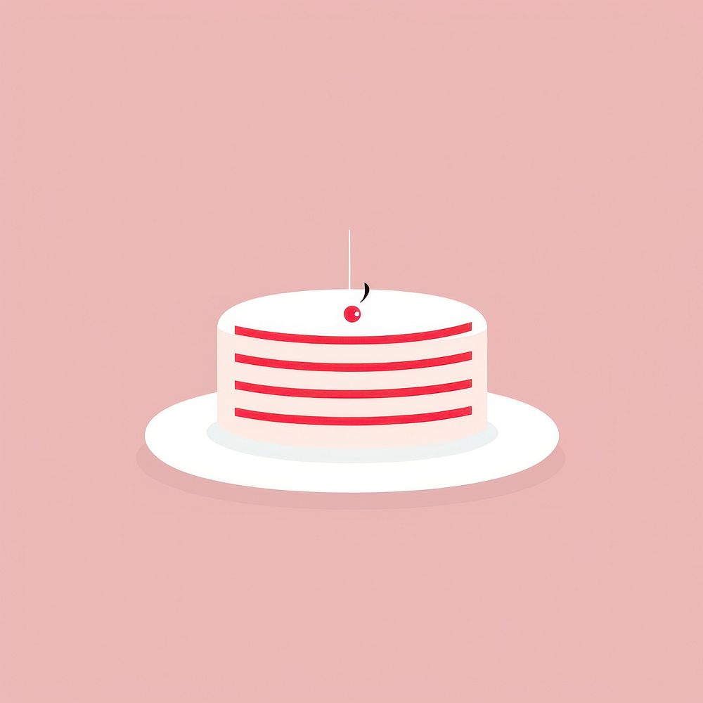 Minimal Abstract Vector illustration of a cake dessert candle food.