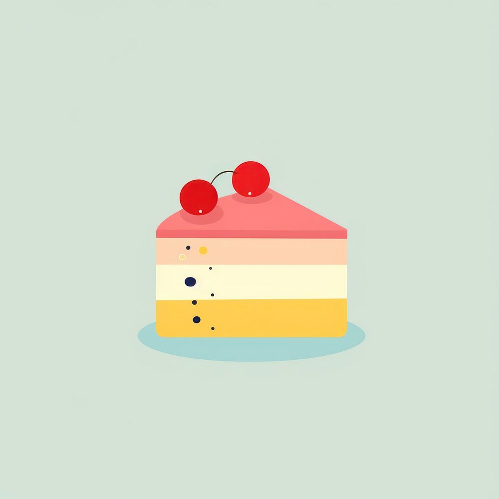 Minimal Abstract Vector illustration of a cake dessert cartoon food.