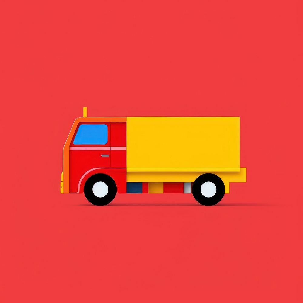 Minimal Abstract Vector illustration of a cargo truck vehicle cartoon wheel.