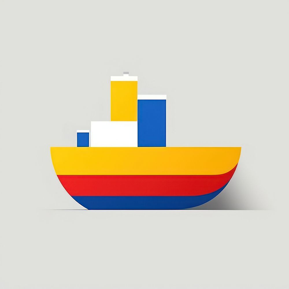 Minimal Abstract Vector illustration of a cargo ship vehicle cartoon boat.