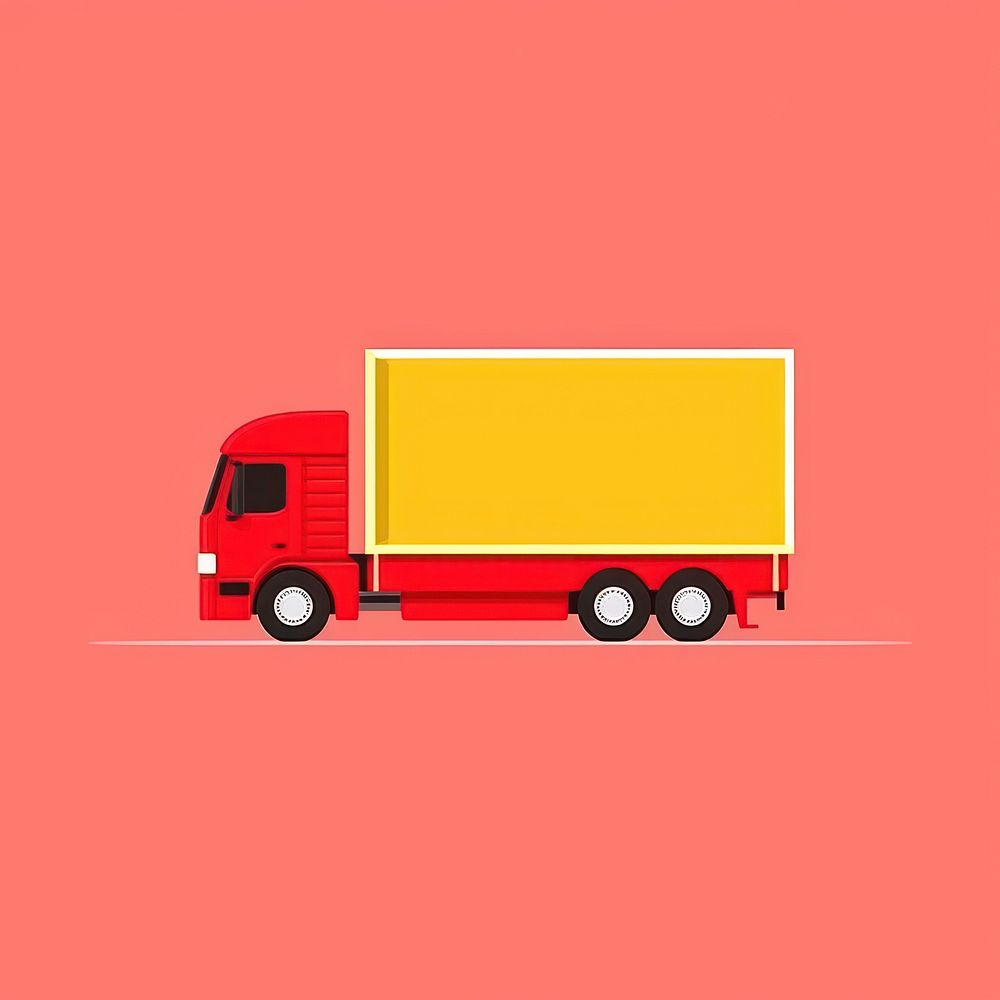Minimal Abstract Vector illustration of a cargo truck vehicle sign transportation.