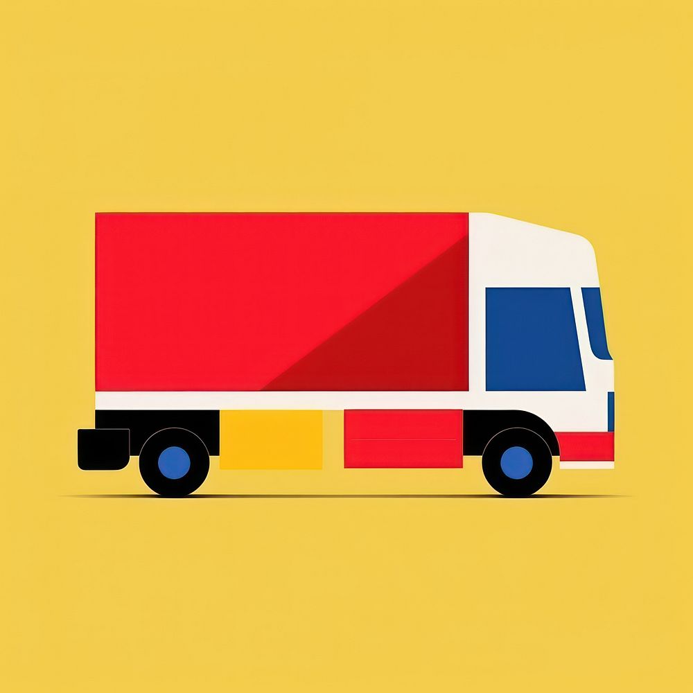 Minimal Abstract Vector illustration of a cargo truck vehicle transportation semi-truck.