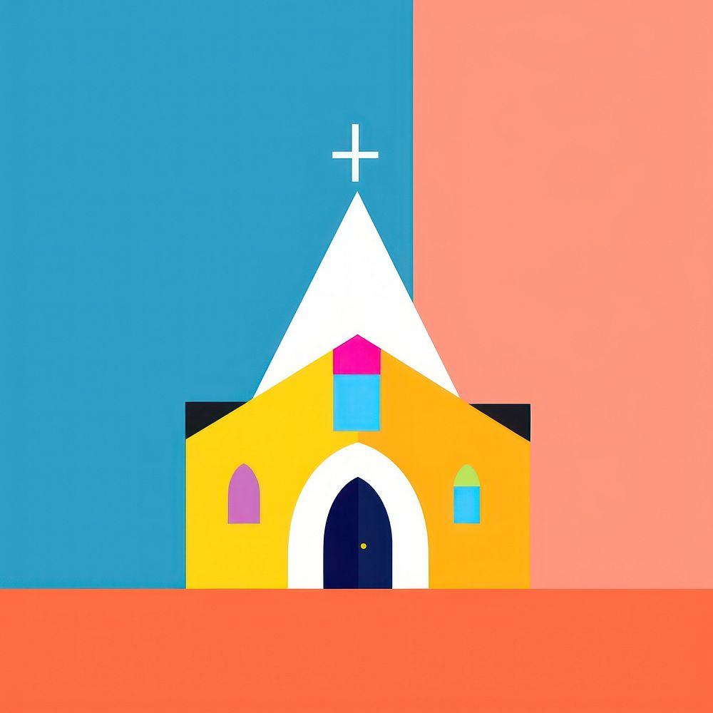 Illustration of a church architecture building cartoon.